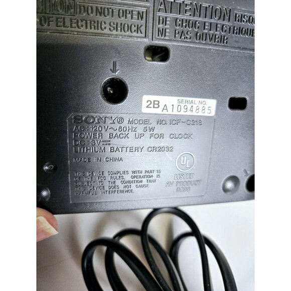 Sony Dream Machine Clock Radio Alarm ICF-C218 Black Works - Picture 6 of 7